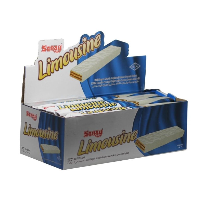 LİMOUSİNE BEYAZ KAPLAMALI GOFRET 32G*24AD (1KUTU)